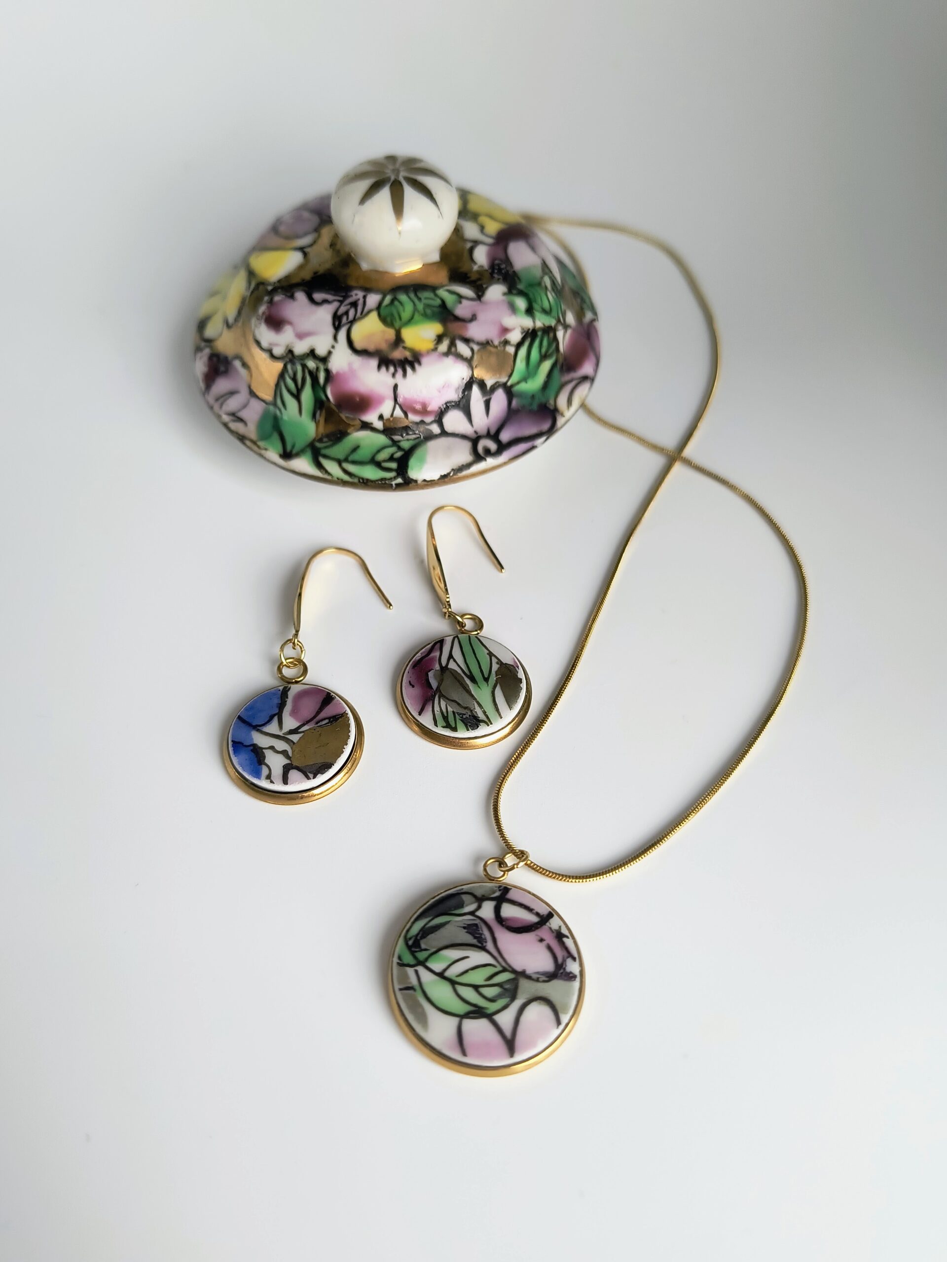 Pendientes camafeo Macao Mil Flores - Imagen 2