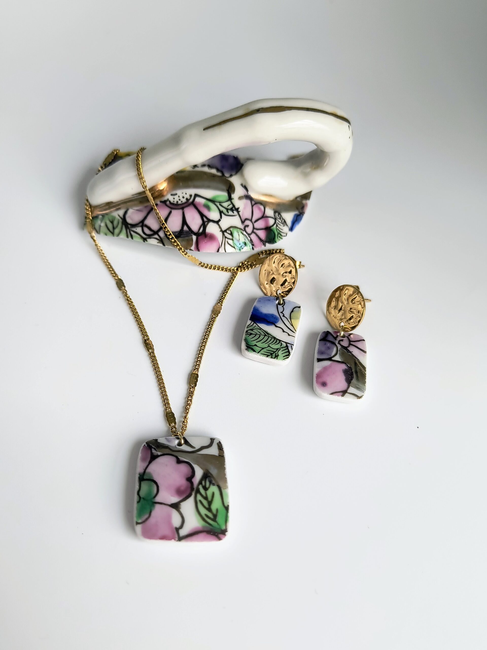 Pendientes camafeo Macao Mil Flores - Imagen 2