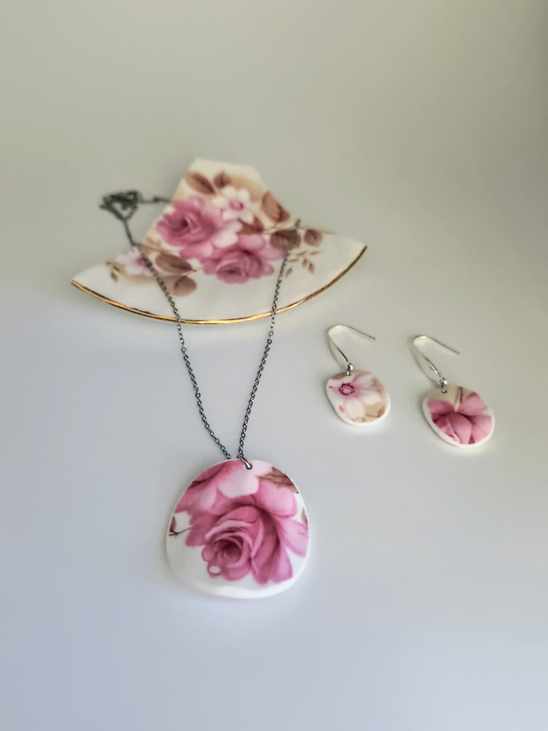 Pendientes porcelana inglesa - Imagen 2
